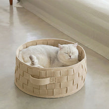 Load image into Gallery viewer, Home Cotton with velvet Cat Bed Basket Nest Cotton Rope Pet Sleeping Bed House Scratching Mat Pad
