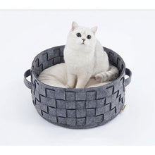 Load image into Gallery viewer, Home Cotton with velvet Cat Bed Basket Nest Cotton Rope Pet Sleeping Bed House Scratching Mat Pad
