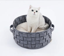 Load image into Gallery viewer, Home Cotton with velvet Cat Bed Basket Nest Cotton Rope Pet Sleeping Bed House Scratching Mat Pad
